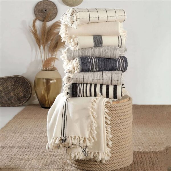 20060 Minimalist 100% Cotton Throw Blankets & Bedspreads