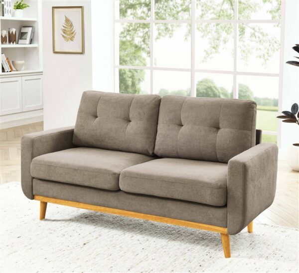 CALB343P339290 67.7" Wide Mid Century Modern Upholstered Tufted Loveseat Sofa with Wooden Legs