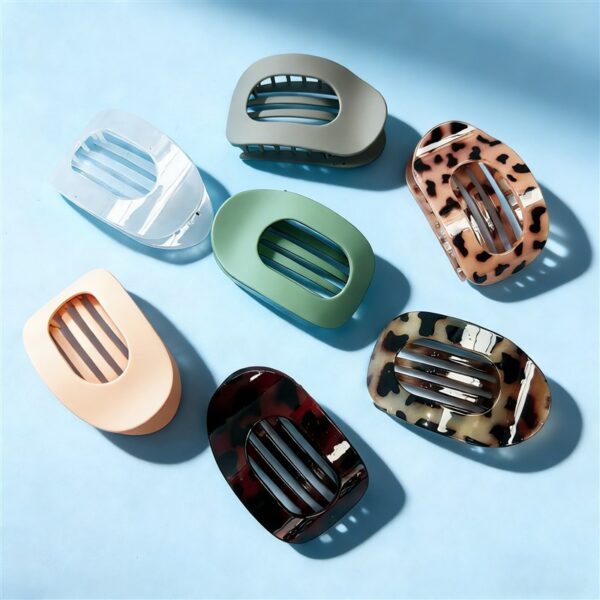 CWAHA07281 Oval Flat Hair Clip For Women, Strong Grip Clamp